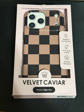 Velvet Caviar iPhone 17 Pro Max Case - Black and Tan Checkerboard